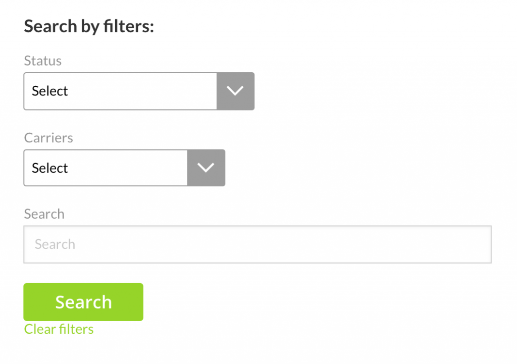 Search through filters