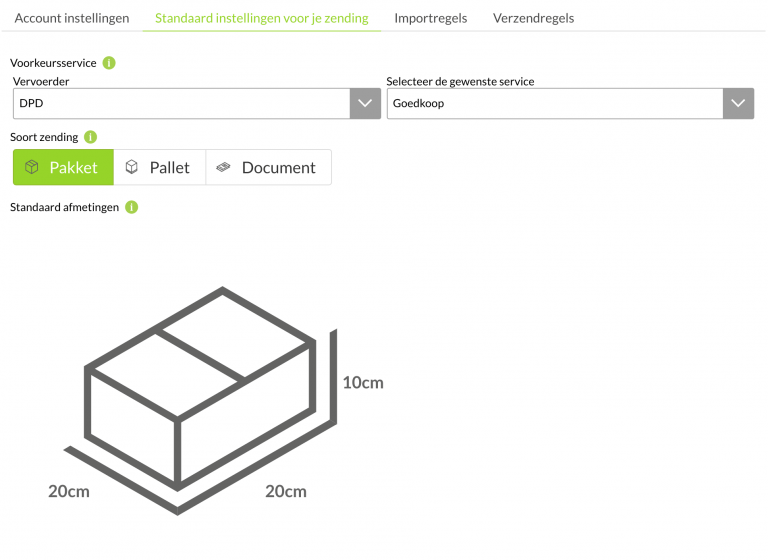 MyWuudner-Standardeinstellungen für Ihre Sendung